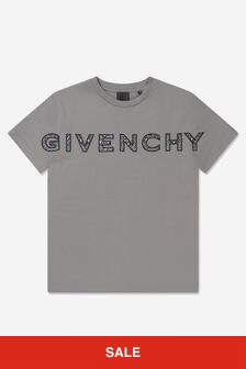 Givenchy Kids Boys Bandana Logo T-Shirt in Grey