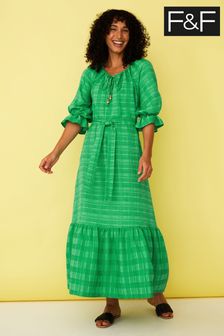 F&F Green Textured Midi Dress