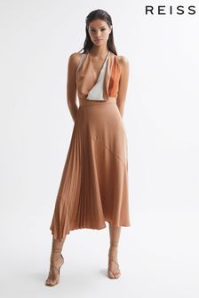 Reiss Neutral Anise Colourblock Midi Dress (U65547) | £228