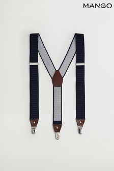 Mango Blue Adjustable Leather-Blend Braces