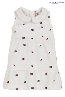 Tommy Hilfiger Baby White Printed Flag Dress