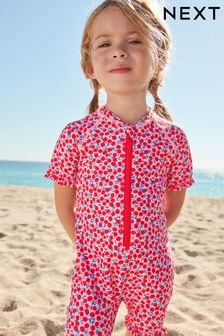 Red/White Sunsafe Swim Suit (3mths-7yrs) (U67084) | £14 - £16