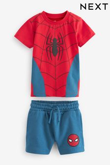 Spider-Man Red/Blue T-Shirt And Shorts License Set (3mths-8yrs) (U67086) | £17 - £21