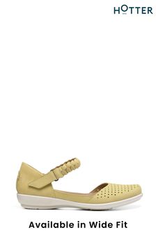 Hotter Wide Fit Yellow Blake Touch-Fastening Mary Jane Shoes