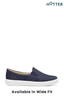 Hotter Tara Wide Fit Slip-On Organic Canvas Deck Shoes