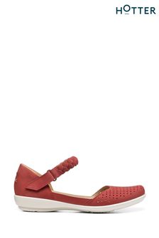 Hotter Red Blake Wide Fit Touch-Fastening Mary Jane Shoes