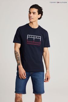 Tommy Hilfiger Blue Linear Flag T-Shirt