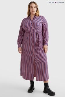 Tommy Hilfiger Curve Blue Maxi Shirt Dress (U67460) | £170