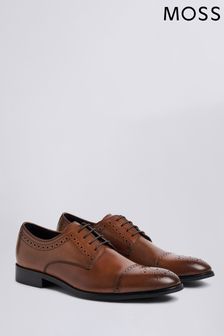 Moss Bros Brown John White Lucan Brogue Shoes