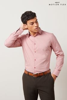 Pink Gingham Slim Fit Single Cuff Motionflex Shirt (U68498) | £32