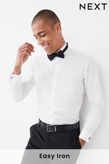 White Slim Fit Double Cuff Easy Care Wing Collar Shirt (U68619) | £18