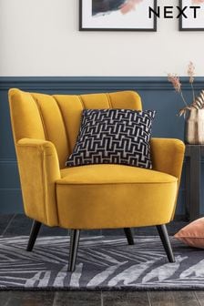 Soft Velvet Ochre Yellow Rosie Accent Chair (U68752) | £325