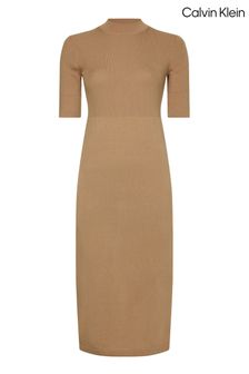 Calvin Klein Natural Essential Merino Midi Dress (U68794) | £160