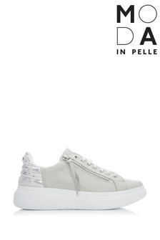 Moda In Pelle Grey Chunky Sole Trainer With Functional Zip