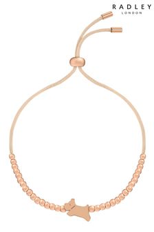 Radley Gold Plated Jumping Dog Cucumber Cord and Rose Gold Ball Friendship Bracelet 18ct