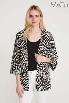 M&Co Black Zebra Print Kimono