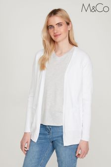 M&Co White Lightweight Knitted Cardigan