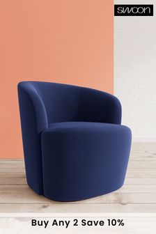 Swoon Easy Velvet Ink Blue Ritz Chair