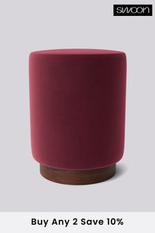 Swoon Penfold Footstool Easy Velvet  Bordeaux Red (U70048) | £250