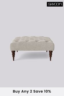 Swoon Houseweave Natural Chalk Plymouth Square Ottoman
