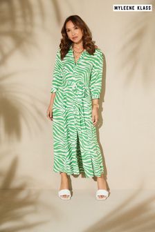 Myleene Klass Green Zebra Shirt Dress