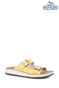 Fly Flot Yellow Dual Buckle Slip On Sandals