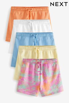 Pastel Blue/Pink/Yellow/Tie Dye Print 5 Pack Cotton Jersey Shorts (3-16yrs) (U71718) | £23 - £33