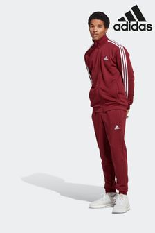adidas Red Sportswear Basic 3-stripes French Terry Tracksuit (U71808) | £65
