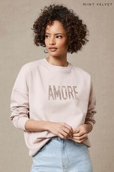 Mint Velvet Pink Amore Cotton Sweatshirt