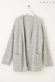 Truly Grey Cable Cardigan