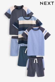 Blue Short Pyjamas 3 Pack (3-16yrs) (U74039) | £30 - £37