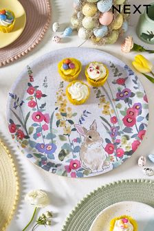 Floral Josie Rabbit Wood Veneer Tray with Anti Slip Surface (U74921) | £24