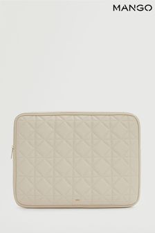 Mango White Quilted Laptop Case