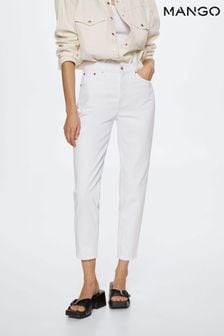 Mango White Mom High-Waist Jeans (U76518) | £36