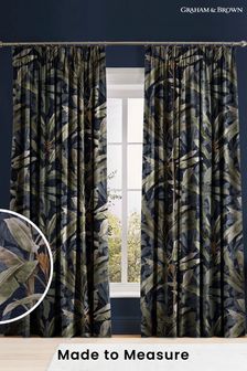Graham & Brown Midnight Blue Borneo Made to Measure Curtains