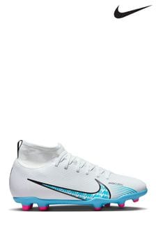 Nike White Jr. Mercurial Superfly 9 Club Firm Ground Football Boots Prefer (U79003) | £50