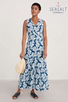 Seasalt Cornwall Blue Maxi Beach Glass Dress (U79608) | £65