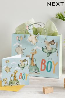 Blue Born In 2023 Baby Gift Bag And Card Set (U80484) | £3.50