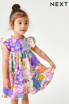 Multicoloured Short Sleeve Tiered Jersey Dress (3mths-7yrs) (U80835) | £10 - £12