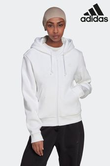 adidas White ALL SZN Fleece Full Zip Hoodie