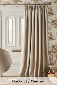 Natural Stephanie Thermal Lining Door  Pencil Pleat Curtain