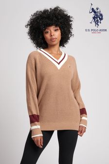 Polo Assn U.S Mini Cable Tipped Crew Neck Sweater 