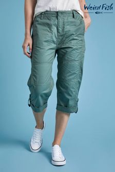 Weird Fish Salena Green Organic Cotton 3/4 Length Trousers
