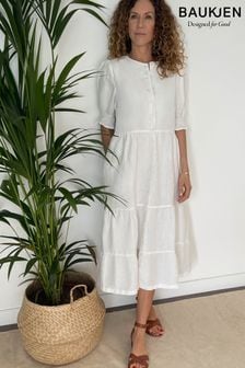 Baukjen White Maxine Hemp Shirt Dress (U86259) | £169