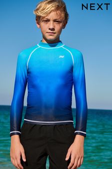 Blue Long Sleeve Long Sleeve Sunsafe Rash Vest (3-16yrs) (U86614) | £12 - £18