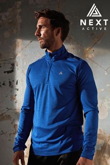Bright Blue Long Sleeve Zip Neck Atelier-lumieresShops Active Gym Tops And T-Shirts Set (U86725) | £25