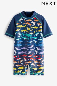 Multi Shark Sunsafe All-In-One Swimsuit (3mths-7yrs) (U86737) | £12 - £16