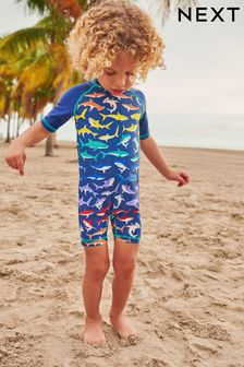 Multi Shark Sunsafe All-In-One Swimsuit (3mths-7yrs) (U86737) | £12 - £16