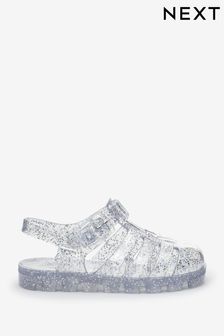 Silver Glitter Jelly Sandals (U86769) | £9 - £11