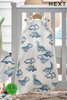 Blue Watercolour Dino Baby 100% Cotton 0.5 Tog Sleep Bag (U87170) | £22 - £26